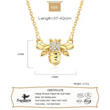 TrustDavis 925 Silver Bees CZ Short Necklace Women Wedding Gift
