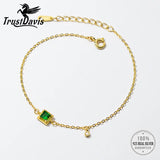TrustDavis 925 Silver 18K Zircon Bracelet For Women Elegant Jewelry Gift