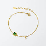 TrustDavis 925 Silver 18K Zircon Bracelet For Women Elegant Jewelry Gift