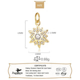 TrustDavis 925 Silver 3 Colour Star CZ Charm Pendant DIY Jewelry