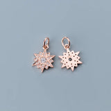 TrustDavis 925 Silver 3 Colour Star CZ Charm Pendant DIY Jewelry