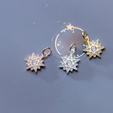 TrustDavis 925 Silver 3 Colour Star CZ Charm Pendant DIY Jewelry