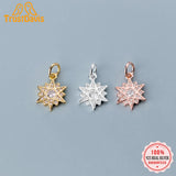 TrustDavis 925 Silver 3 Colour Star CZ Charm Pendant DIY Jewelry
