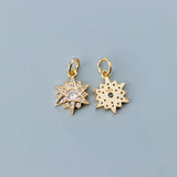 TrustDavis 925 Silver 3 Colour Star CZ Charm Pendant DIY Jewelry