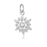 TrustDavis 925 Silver 3 Colour Star CZ Charm Pendant DIY Jewelry