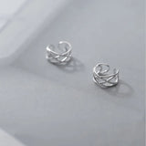Davis Sterling Silver 3 Layer Cross Clip Earrings for Women