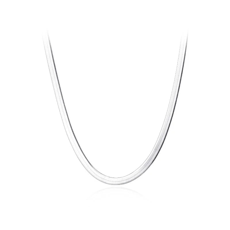 TrustDavis 925 Silver Snake Chain Necklace 3mm for Women