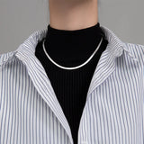 TrustDavis 925 Silver Snake Chain Necklace 3mm for Women