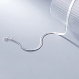 TrustDavis 925 Silver Snake Chain Necklace 3mm for Women