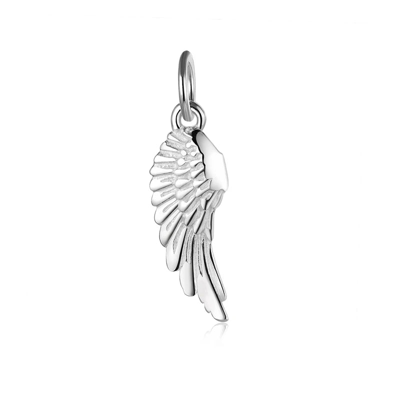 TrustDavis 925 Silver Angel Wings Charm Pendant DIY Jewelry