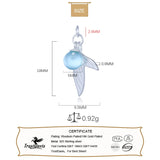TrustDavis 925 Sterling Silver Fish Tail Charm Pendant