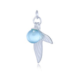 TrustDavis 925 Sterling Silver Fish Tail Charm Pendant