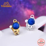 TrustDavis 925 Sterling Silver Astronaut Charm Pendant DIY Necklace