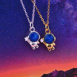 TrustDavis 925 Sterling Silver Astronaut Charm Pendant DIY Necklace