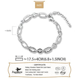 TrustDavis 925 Silver Asymmetric Ellipse Chain Bracelet Wedding S925 Jewelry