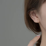 Davis 925 Silver Asymmetric Guitar Notes Stud Earring Wedding Jewelry