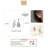Davis 925 Silver Asymmetric Guitar Notes Stud Earring Wedding Jewelry
