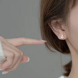 Davis 925 Silver Asymmetric Guitar Notes Stud Earring Wedding Jewelry