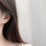 925 Silver Asymmetric Mace Moon Stud Earrings For Women