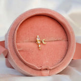 925 Silver Asymmetric Mace Moon Stud Earrings For Women