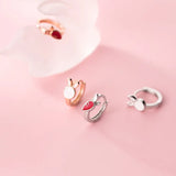 TrustDavis 925 Silver Rabbit Carrots Hoop Earrings DA2155