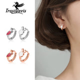 TrustDavis 925 Silver Rabbit Carrots Hoop Earrings DA2155