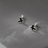 TrustDavis 925 Silver Butterfly Screw Stud Earrings Wedding Jewelry