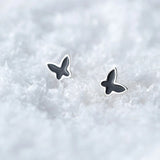 TrustDavis 925 Silver Butterfly Screw Stud Earrings Wedding Jewelry