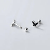 TrustDavis 925 Silver Butterfly Screw Stud Earrings Wedding Jewelry