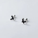 TrustDavis 925 Silver Butterfly Screw Stud Earrings Wedding Jewelry