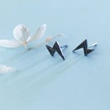 Davis 925 Silver Lightning Stud Earrings for Teen Girls, Daughter's Gift