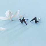 Davis 925 Silver Lightning Stud Earrings for Teen Girls, Daughter's Gift