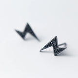 Davis 925 Silver Lightning Stud Earrings for Teen Girls, Daughter's Gift