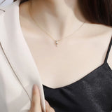 TrustDavis 925 Silver Zircon Christmas Tree Pendant Necklace