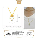TrustDavis 925 Silver Zircon Christmas Tree Pendant Necklace