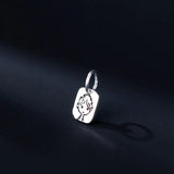 TrustDavis 925 Sterling Silver Boy Square Pendant DIY Jewelry HY314