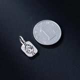 TrustDavis 925 Sterling Silver Boy Square Pendant DIY Jewelry HY314