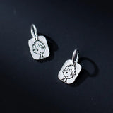 TrustDavis 925 Sterling Silver Boy Square Pendant DIY Jewelry HY314