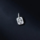 TrustDavis 925 Sterling Silver Boy Square Pendant DIY Jewelry HY314