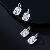 TrustDavis 925 Sterling Silver Boy Square Pendant DIY Jewelry HY314