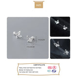 TrustDavis 925 Silver Butterfly CZ Stud Earrings Wedding Jewelry