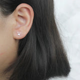 TrustDavis 925 Silver Butterfly CZ Stud Earrings Wedding Jewelry