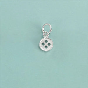 TrustDavis 925 Sterling Silver Buttons Charm Pendant DIY Necklace Bracelet
