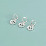 TrustDavis 925 Sterling Silver Buttons Charm Pendant DIY Necklace Bracelet
