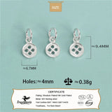 TrustDavis 925 Sterling Silver Buttons Charm Pendant DIY Necklace Bracelet