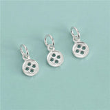 TrustDavis 925 Sterling Silver Buttons Charm Pendant DIY Necklace Bracelet