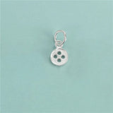 TrustDavis 925 Sterling Silver Buttons Charm Pendant DIY Necklace Bracelet