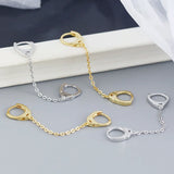 925 Silver Charm Handcuff Hoop Earrings Wedding Party Jewelry