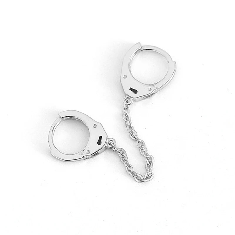 925 Silver Charm Handcuff Hoop Earrings Wedding Party Jewelry