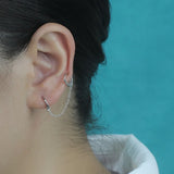 925 Silver Charm Handcuff Hoop Earrings Wedding Party Jewelry